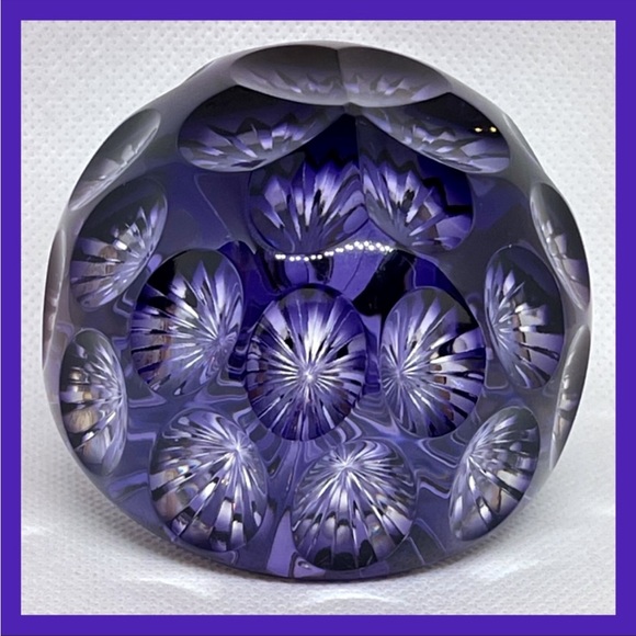 Other - VINTAGE PURPLE GLASS DOME PAPERWEIGHT